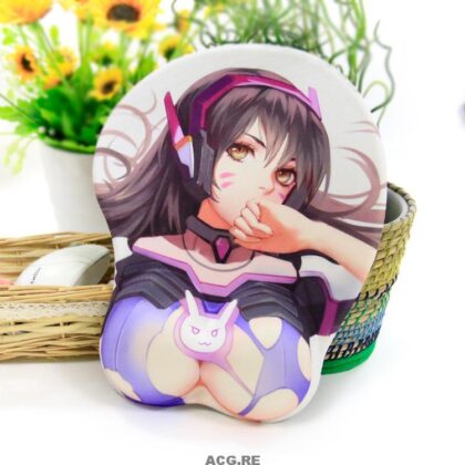 D.Va 3D Mouse Pad with Wrist Rest Overwatch D.Va Oppai Mouse Pads Dva Boob Mousepad