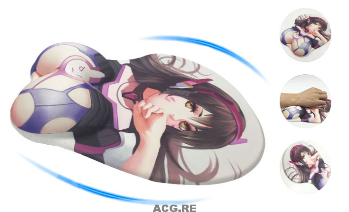 D.Va 3D Mouse Pad with Wrist Rest Overwatch D.Va Oppai Mouse Pads Dva Boob Mousepad