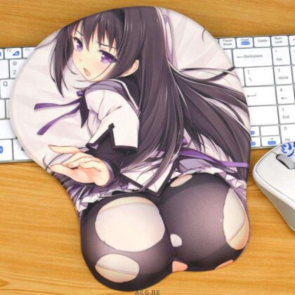 Homura Akemi Mouse Pad Puella Magi Madoka Magica Mouse Mat 3D Breast Mosue Pad (1)