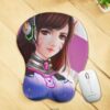 D.Va Mouse Pad Overwatch Game Mouse Pad 3D Oppai Breast Mouse Pads