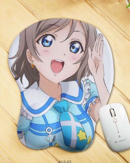 Watanabe You Mouse Pad Love Live Sunshine Anime Mouse Pad 3D Oppai Breast Mouse Pads