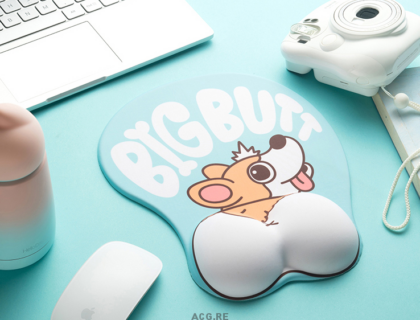 Light Blue Welsh Corgi Mouse Pad Corgi Light Blue Mouse Pad Cute Mouse Pad With Wrist Rest (2)