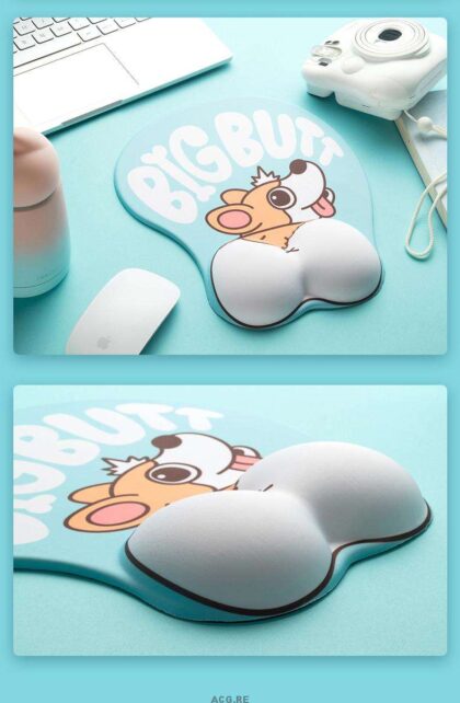 Light Blue Welsh Corgi Mouse Pad Corgi Light Blue Mouse Pad Cute Mouse Pad With Wrist Rest (2)