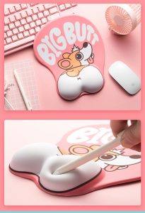 Pink Welsh Corgi Mouse Pad Corgi Pink Mouse Pad Cute Mouse Pad With Wrist Rest (1)
