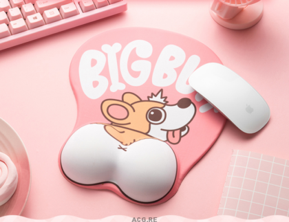 Pink Welsh Corgi Mouse Pad Corgi Pink Mouse Pad Cute Mouse Pad With Wrist Rest (1)