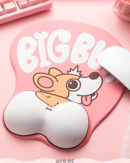 Pink Welsh Corgi Mouse Pad Corgi Pink Mouse Pad Cute Mouse Pad With Wrist Rest (1)