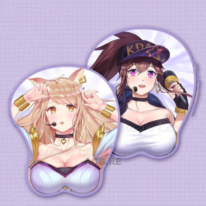 Akali Ahri KDA 3D Mouse Pad League Of Legends KDA 3D Game Oppai Breast Mouse Pad