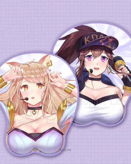 Akali Ahri KDA 3D Mouse Pad League Of Legends KDA 3D Game Oppai Breast Mouse Pad