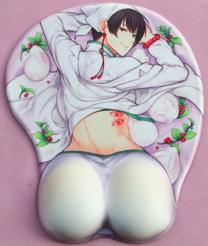 Bai Ze Hakutaku Hoozuki no Reitetsu 3.2CM Height Hoozuki no Reitetsu Bai Ze Hakutaku 3D Oppai Breast Anime Mouse Pad