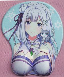 Re Zero Emilia 3D Oppai Breast Anime Mouse Pad