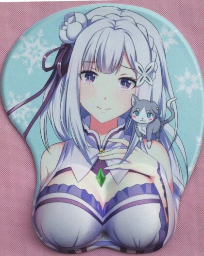 Re Zero Emilia 3D Oppai Breast Anime Mouse Pad
