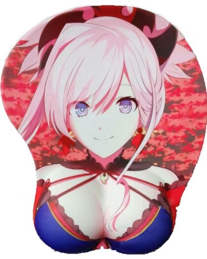 Fate Grand Order FGO Miyamoto Musashi 3D Oppai Breast Game Mouse Pad