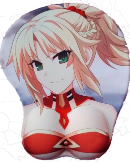 Fate Grand Order FGO Mordred 3D Oppai Breast Game Mouse Pad