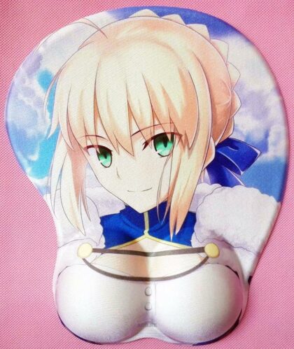 Fate Grand Order FGO Saber 3D Oppai Breast Game Mouse Pad