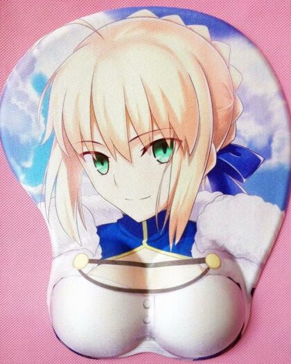 Fate Grand Order FGO Saber 3D Oppai Breast Game Mouse Pad