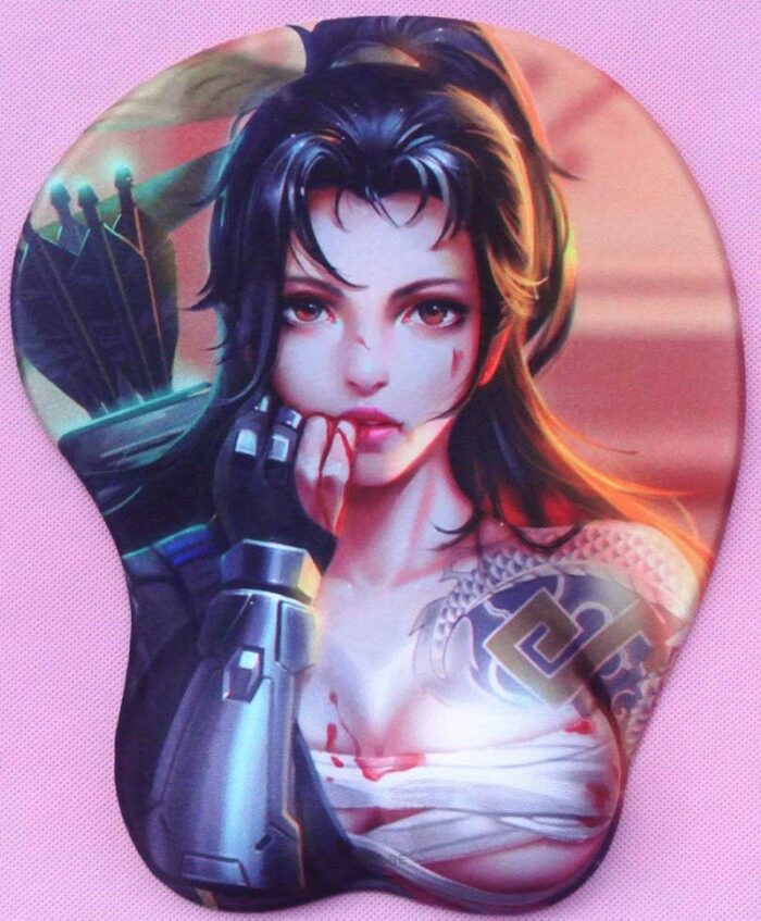 Hanzo Female Version 3D Anime Boobs Mouse Pad Overwatch Height 3D Breast Oppai Mouse Pads