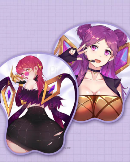 KaiSa Evelynn KDA 3D Mouse Pad League Of Legends KDA 3D Game Oppai Breast Mouse Pad