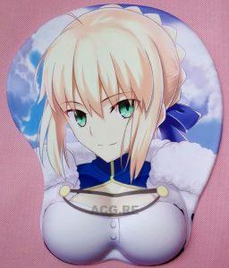 Fate Series Saber 2Way 3D Oppai Breast Game Mouse Pad