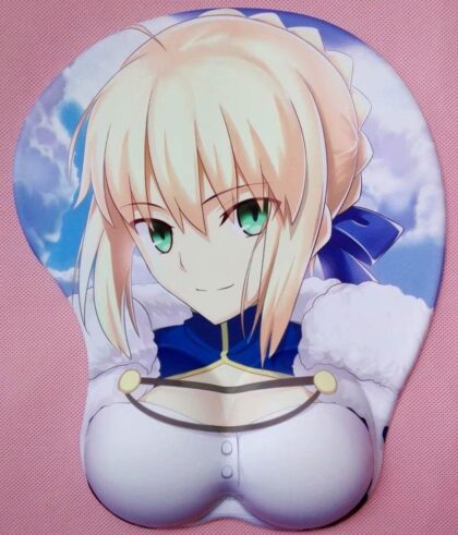 Fate Series Saber 2Way 3D Oppai Breast Game Mouse Pad