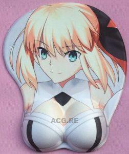 Fate Grand Order FGO Saber lily 3D Oppai Breast Game Mouse Pad