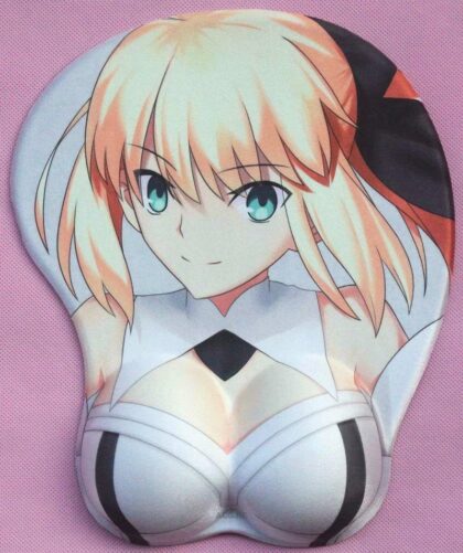 Fate Grand Order FGO Saber lily 3D Oppai Breast Game Mouse Pad