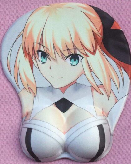 Fate Grand Order FGO Saber lily 3D Oppai Breast Game Mouse Pad