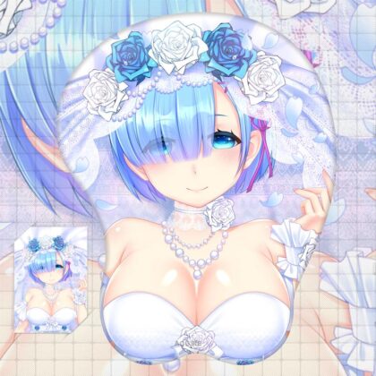 Blue Rem Boobs Mouse Pad ReZero 3D Oppai Breast Anime Mouse Pad