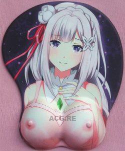 Re Zero Emilia Hentai R18 3D Oppai Breast Sexy Mouse Pad