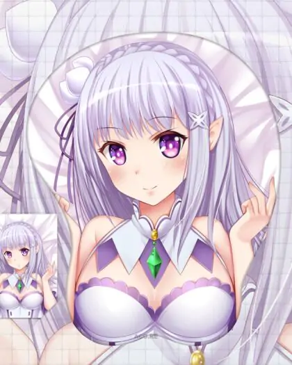 Emilia Boobs Mouse Pad ReZero 3D Oppai Breast Anime Mouse Pad