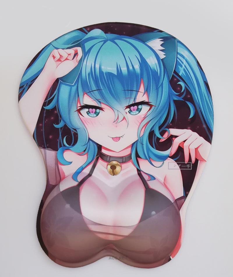 Hatsune Miku Boobs Mouse Pad Height 4cm Vocaloid 3D Oppai Breast Anime Mous...