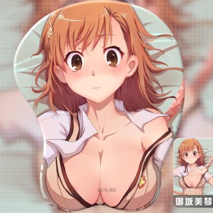 Misaka Mikoto Boobs Mouse Pad A Certain Scientific Railgun 3D Oppai Breast Anime Mouse Pad