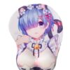 Rem Boobs Mouse Pad Height 4cm ReZero 3D Oppai Breast Anime Mouse Pad