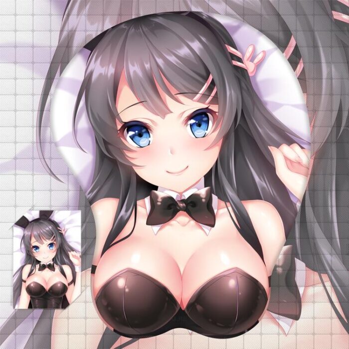 Sakurajima Mai Boobs Mouse Pad Rascal Does Not Dream of Bunny Girl Senpai 3D Oppai Breast Anime Mouse Pad