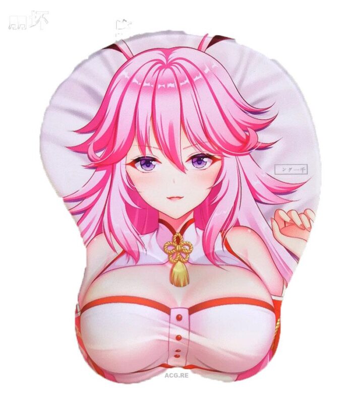 Yae Sakura Houkai Impact 3 Ver 2 Yae Sakura Boobs Mouse Pad Height 4cm Houkai Impact 3 3D Oppai Breast Game Mouse Pad Ver 2