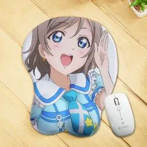 Watanabe You Mouse Pad Love Live Sunshine Anime Mouse Pad 3D Oppai Breast Mouse Pads